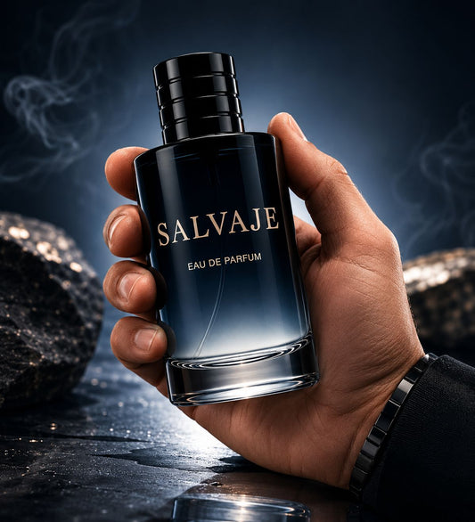 SALVAJE Eau de Parfum 100ml en la mano